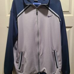 Taking Best Offer. New Condition Rarely Worn Navy Blue/Grey Nike Zip Up Jacket, Men's size Large. Taking Best Offer.