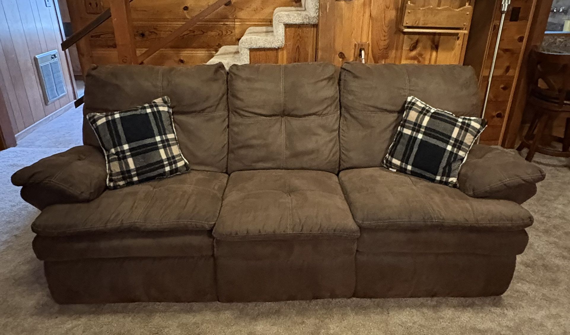 Brown recliner couch
