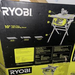 Ryobi 10” table saw with folding stand