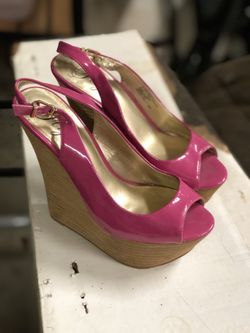 Fergie pink wedges woman size 7.5