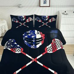 Lacrosse Sports Theme Duvet Insert & 2 Pillow Cases King See Details 