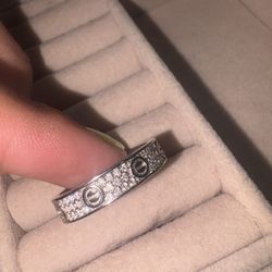 925 Sterling Silver Moissanite Women’s Ring Size 9 