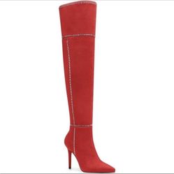 NWT Women's Microsuede Red Boots 