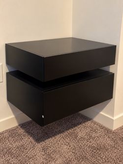 Brand New Modern Black Floating Nightstand – Still in Box!