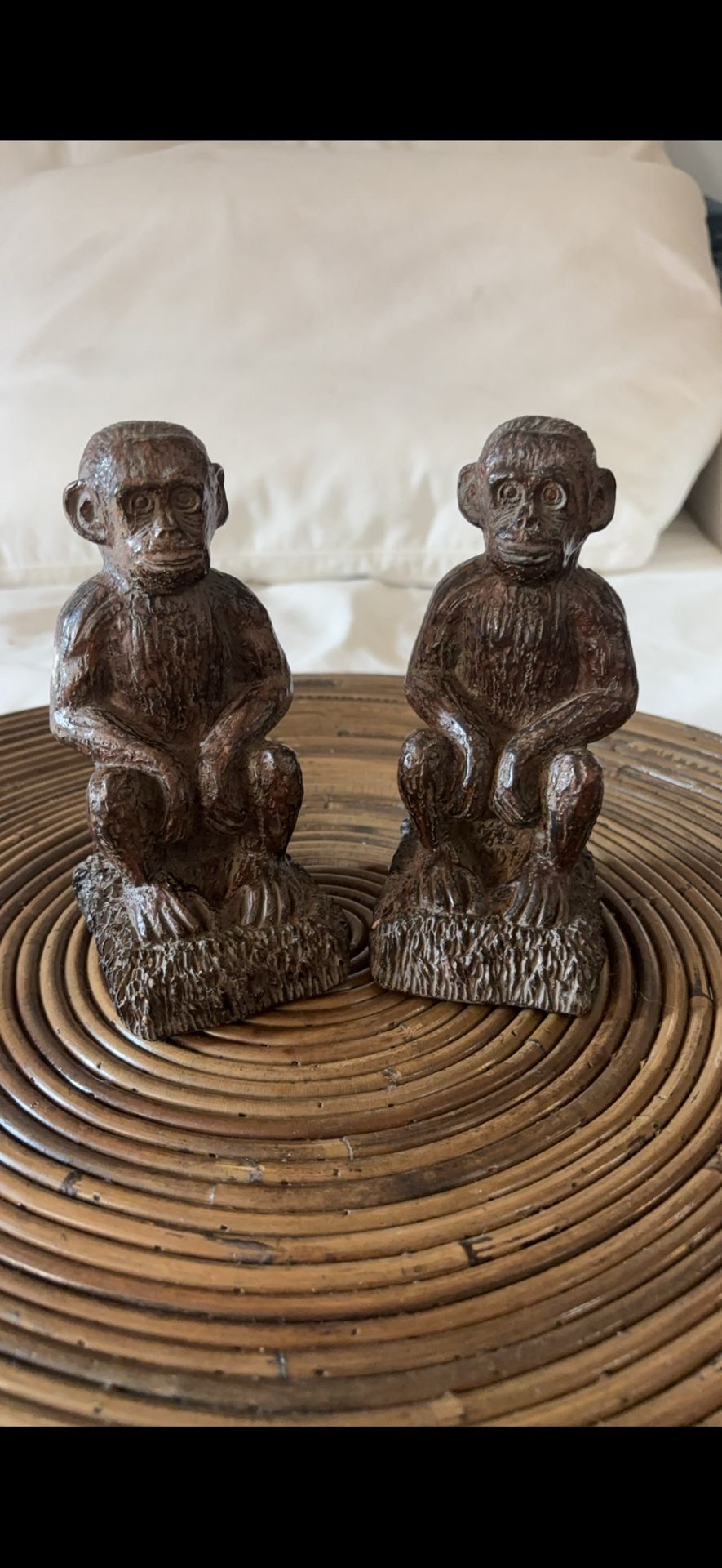 Vintage Sitting Monkey Bookends
