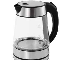 Boil Electric Kettle - 1.7L Water Boiler 1500W, Coffee & Tea Kettle Borosilicate Glass, Easy Clean Wide Opening, Auto Shut-Off, Cool Touch Handle, LED