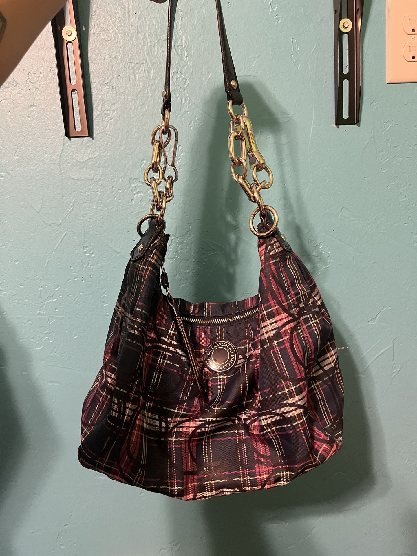 Coach Poppy Plaid Vintage Shoulder Bag