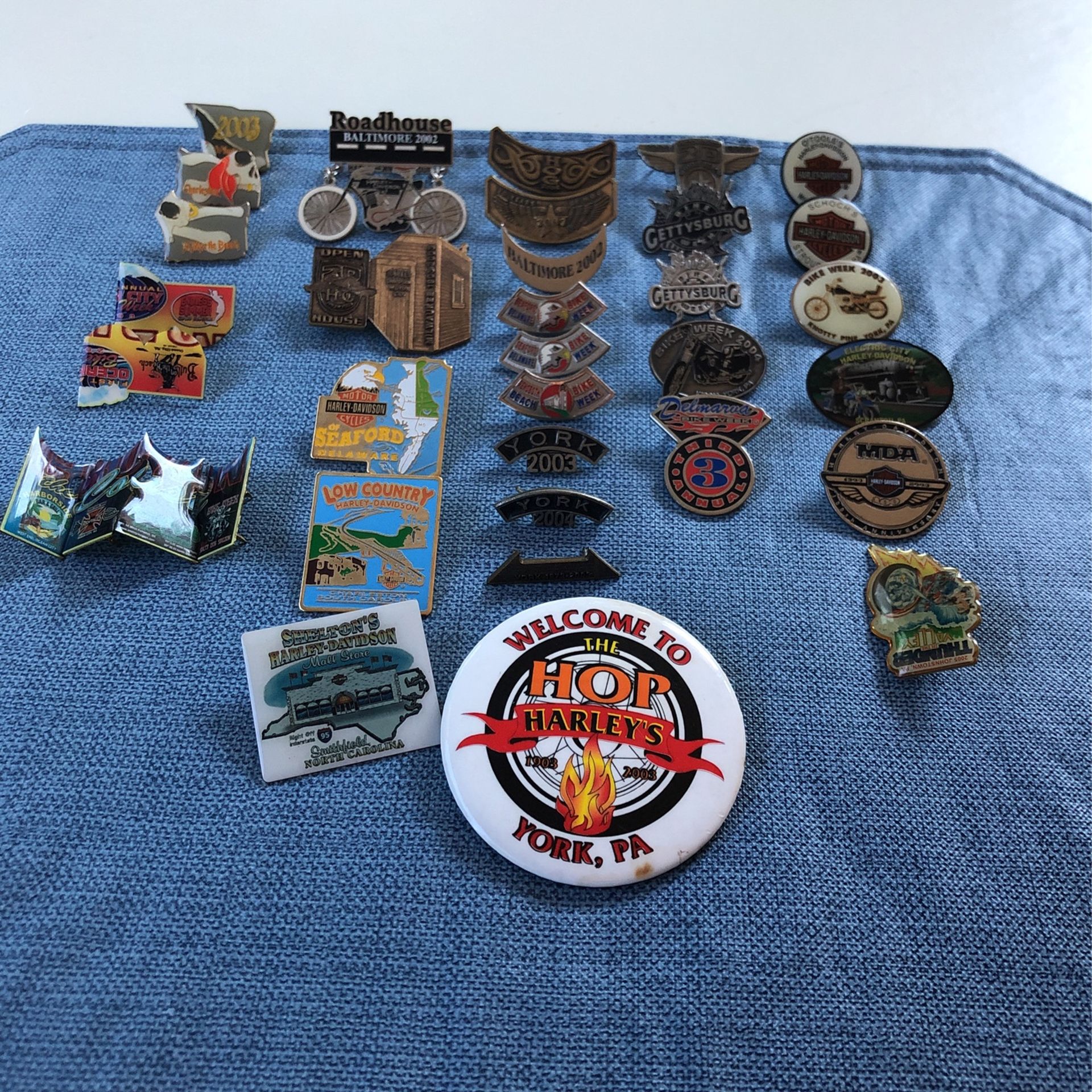 Collection Of Harley Davidson Pins