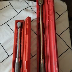 Snap On 1/2 And 3/8  Ajustable Click Torque Wrenchs . ***FIRM ON PRICE ***