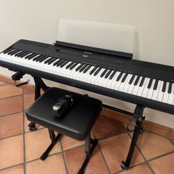 Donner DEP-20 88-Key Weighted Digital Piano – Fully Working + Stand, Pedal & Chair Included! $250