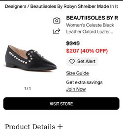Women’s Celeste black leather Oxford loafer