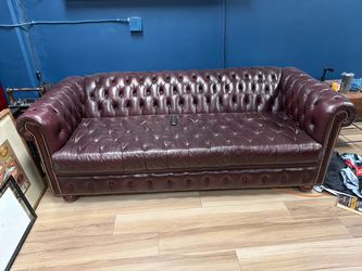 Chesterfield-Style Tufted Sofa – Burgundy/Oxblood – $450 OBO
