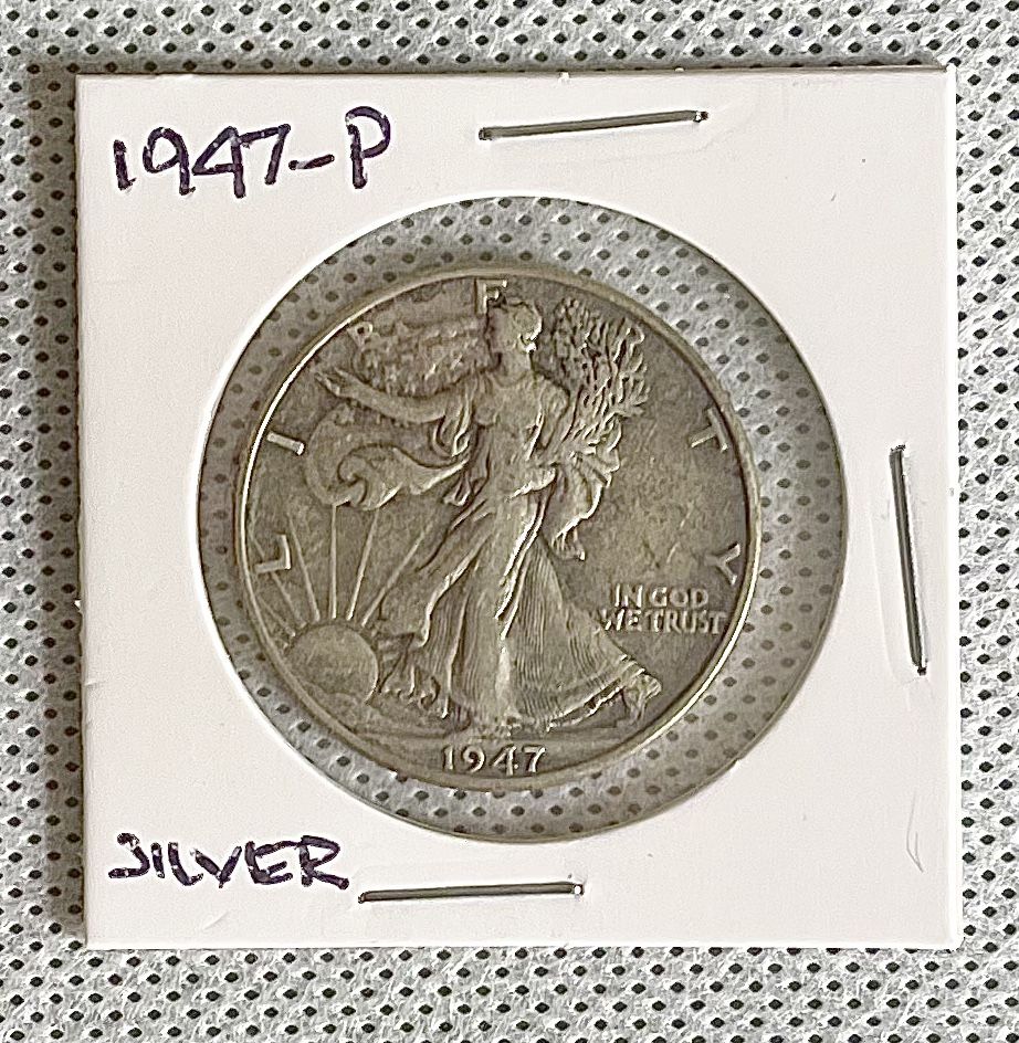 1947-P. Liberty 90% Silver Half Dollar - Circulated.
