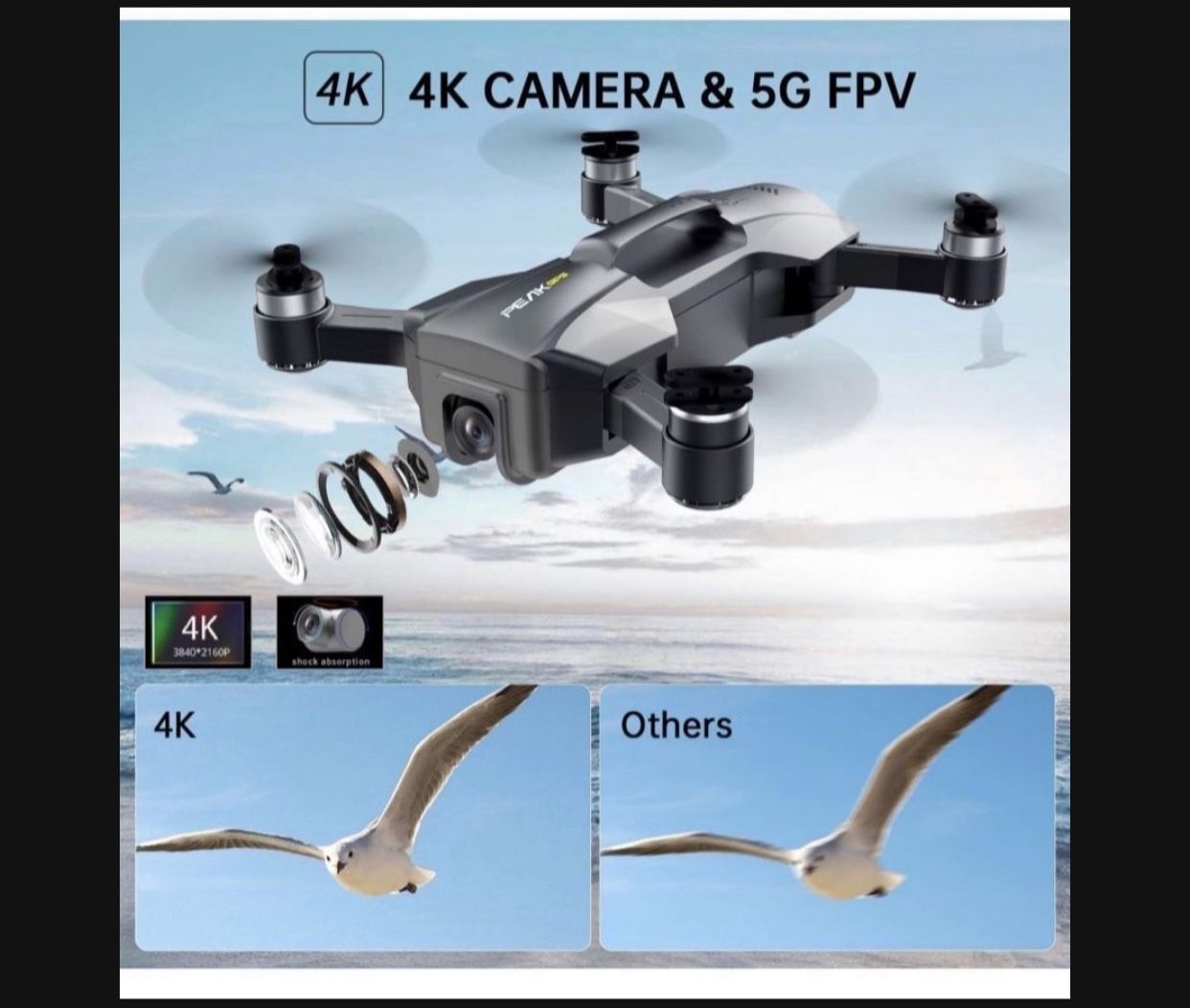 GPS 4k Drones with Electric Adjustable Camera for Adults Beginners, Professional RC Quadcopter with Brushless Motor, Dual Camera 40Mins Flight Time Wi,All Products : American Fashion Style Bags On Sale