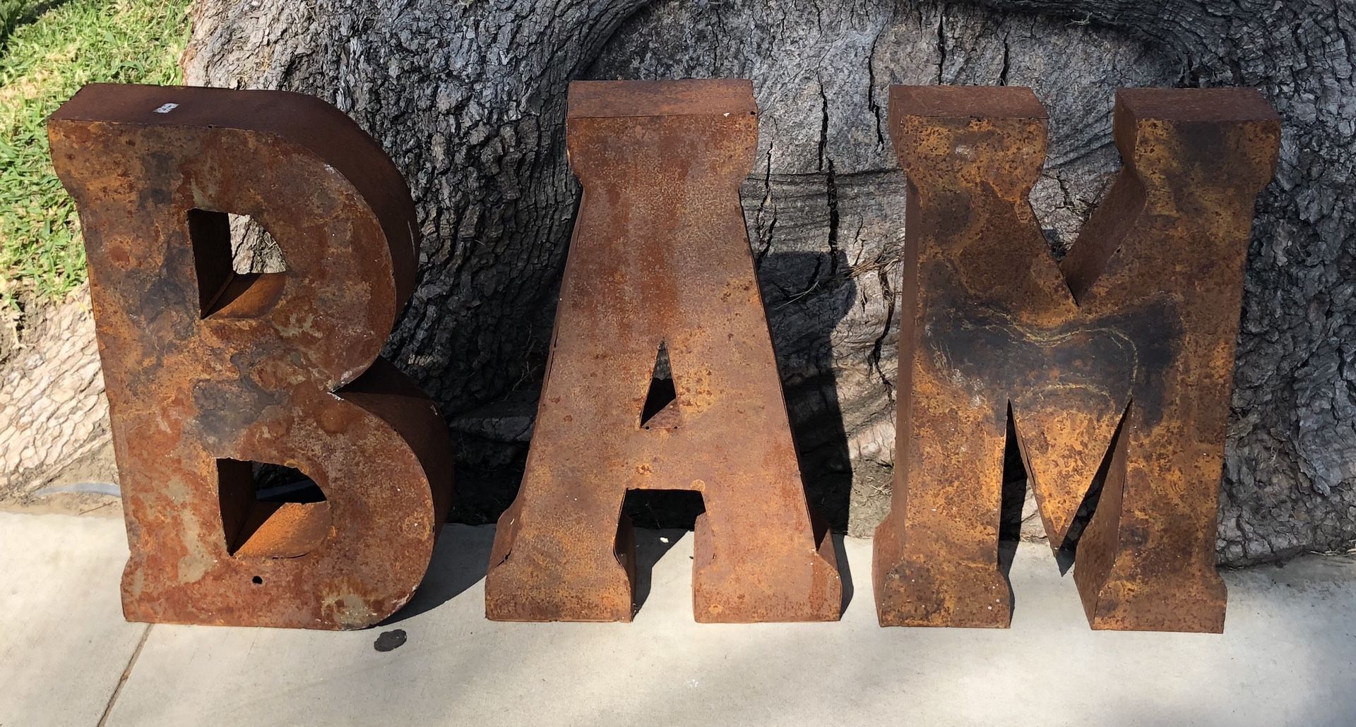B A M Rustic Metal Letters