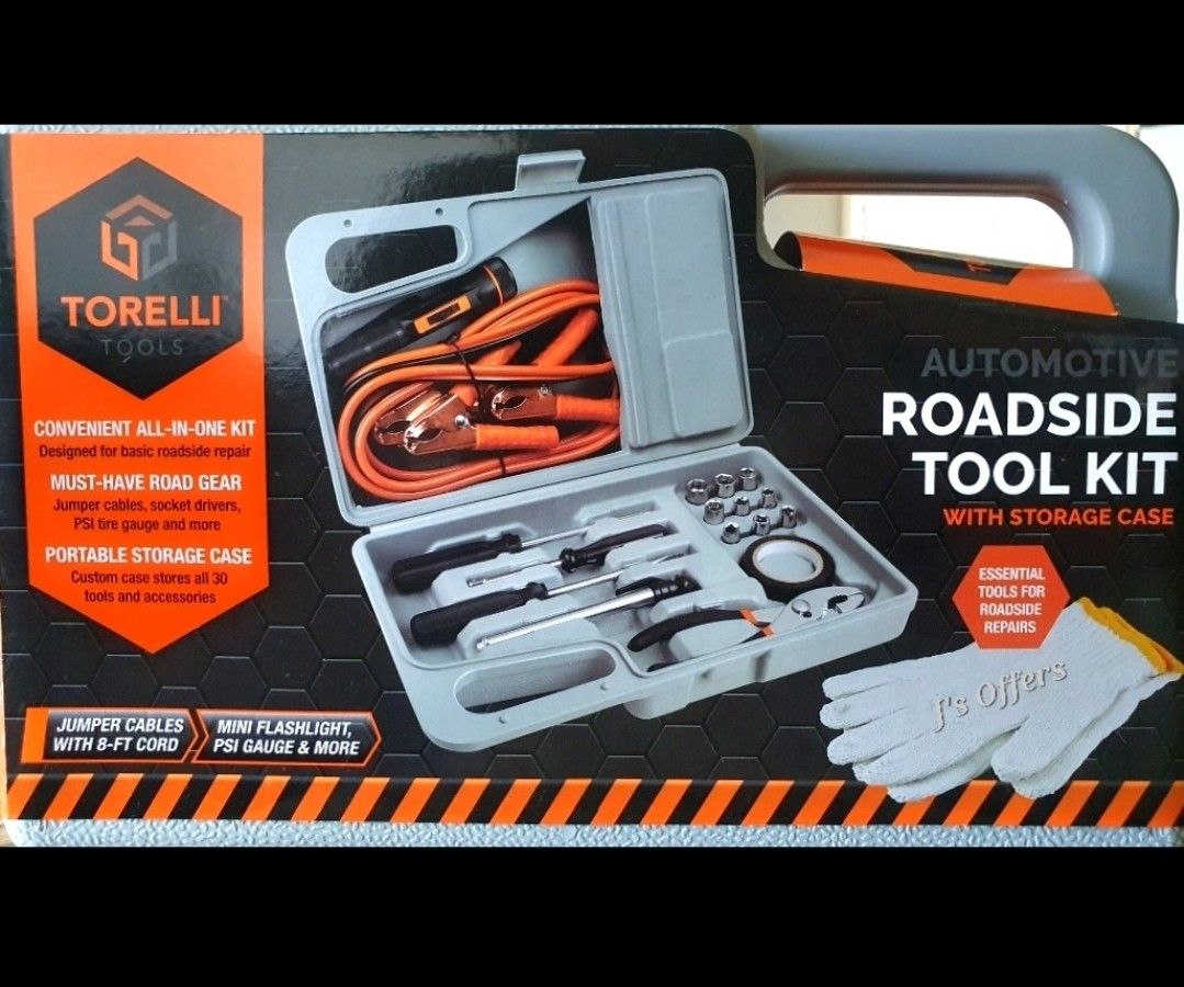 New! Torelli Tools Car Roadside Tool Kit W/ Carrying Case
