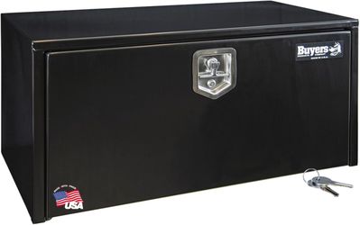 Buyers Products 1702305 Black Steel Underbody Truck Box, 18 x 18 x 36 Inch, Made In the USA, 14 Ga Black Steel Trailer/Truck Bed Tool Box, Weather-Res