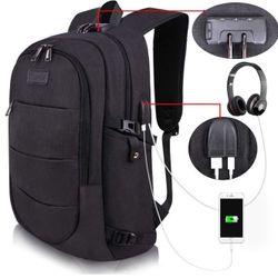 Travel Laptop Backpack Water Resistant Anti-Theft Bag with USB Charging Port and Lock 14/15.6 Inch