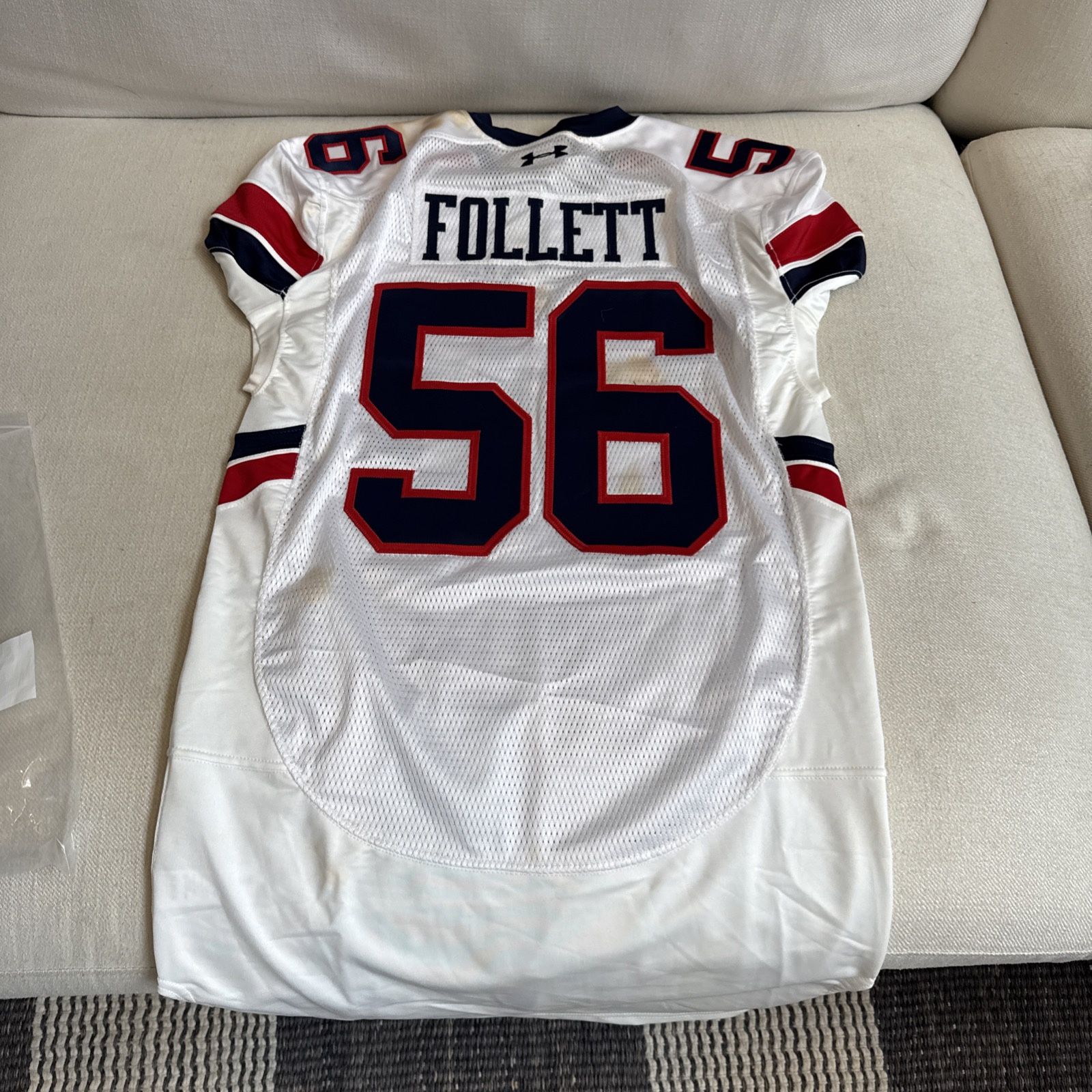Zack Follett LB California 2009 Senior Bowl Game Used Jersey Detroit Lions