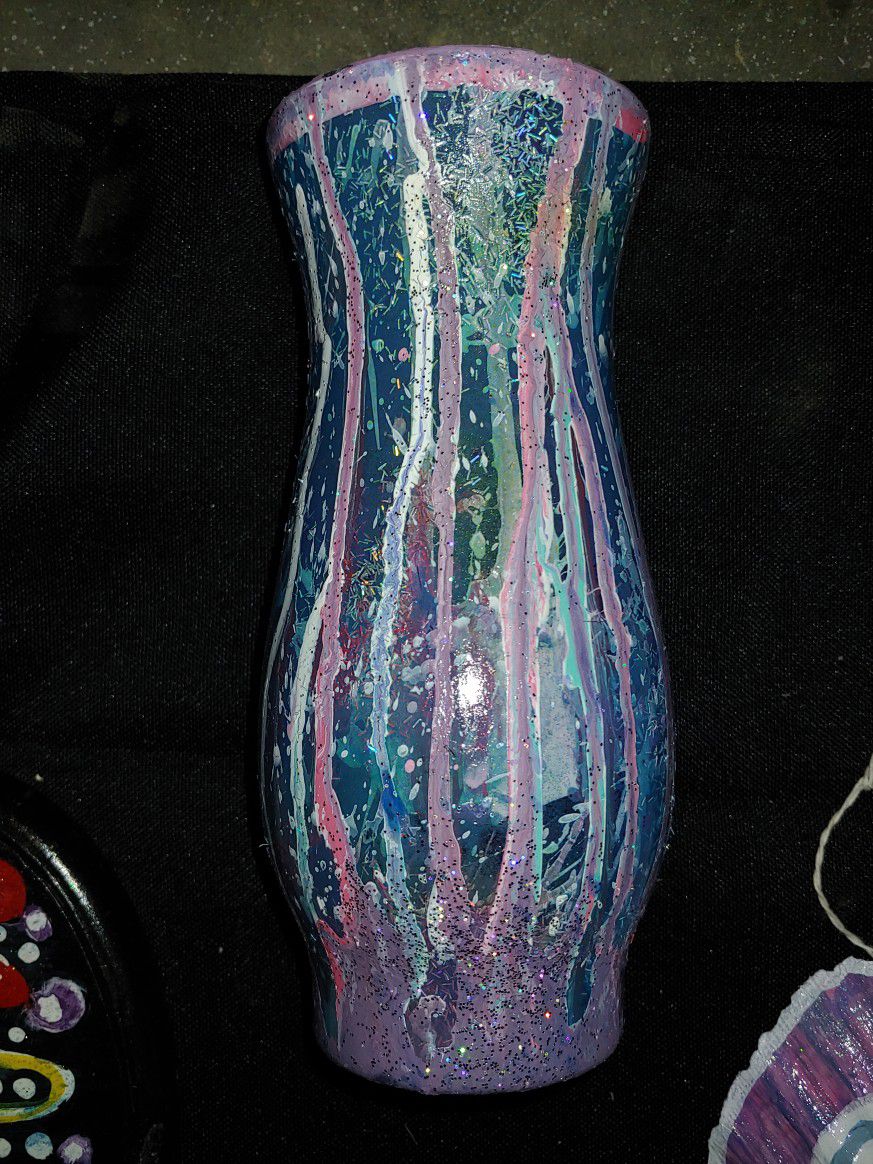 Small Drip Art Glass Vase 