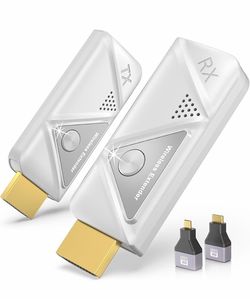 Wireless HDMI Transmitter and Receiver 328FT/100M,4K Decode 1080P Output Wireless HDMI Extender,2.4G/5G Plug&Play Portable Wireless,for Streaming Vide