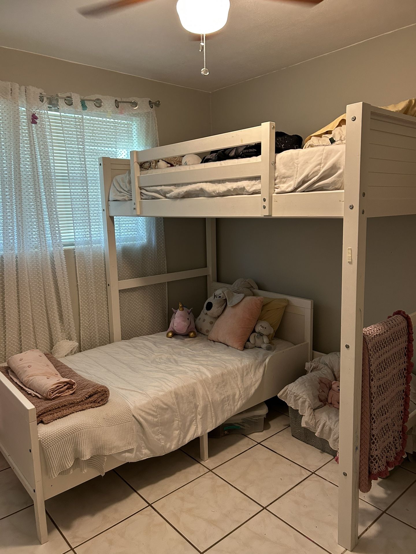 241 SPECIAL:  White Wooden Loft beds -Twin Over Twin