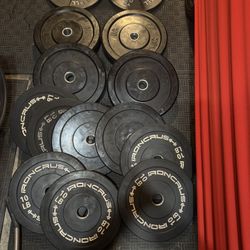 Olympic bumper rubber weights 330lbs total