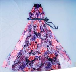 Purple Floral Maxidress size M & L ( price negotiable)