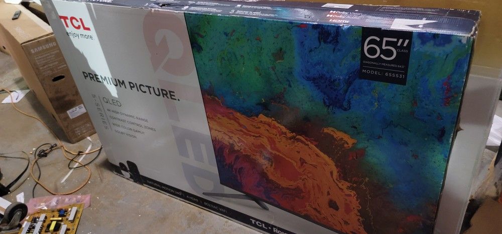 TCL 65 Inch 5-Series 4K UHD QLED Dolby Vision HDR Roku Smart TV - 65S531