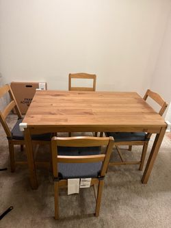 HÄGERNÄS Table and 4 chairs, antique stain pine