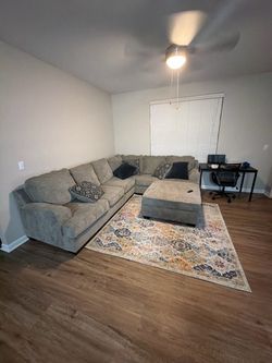 Ashley Bavarian 3-Piece Sectional + Ottoman