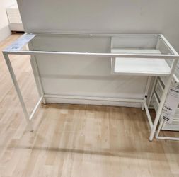 IKEA VITTSJO Laptop table, white/glass 39 3/8x14 1/8"