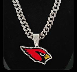 Arizona Cardinals Cuban Link Chain Luxury Iced Out Crystal 24"