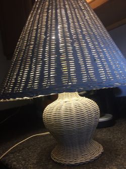 Vintage wicker table lamp.