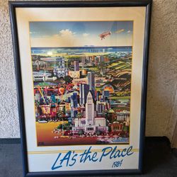 LA's the Place" by Japanese-American artist Hiro Yamagata, published in 1984