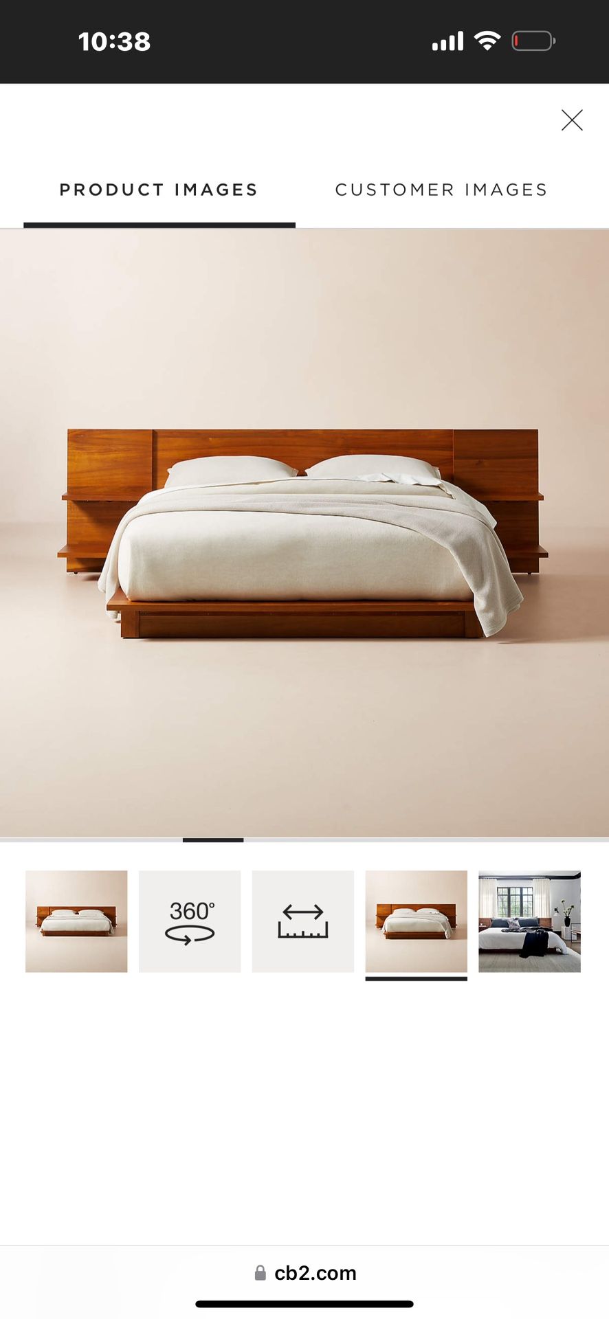 CB2 King Size Bed Acacia Bed Frame