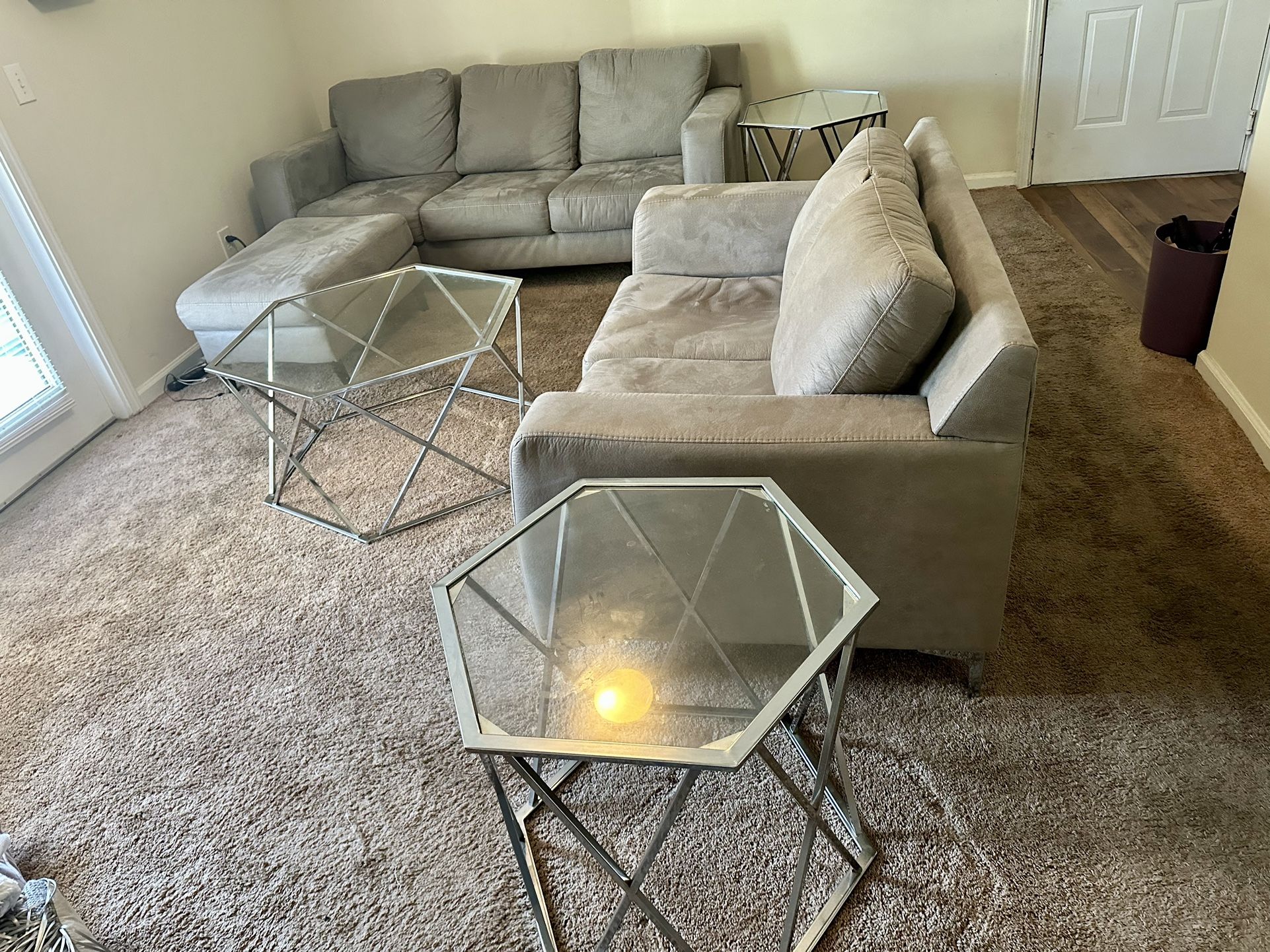 Ryler Steel Sofa Set With Ottoman