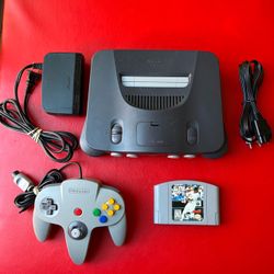 Nintendo 64 (N64) Console Bundle w/ All Star MLB Baseball