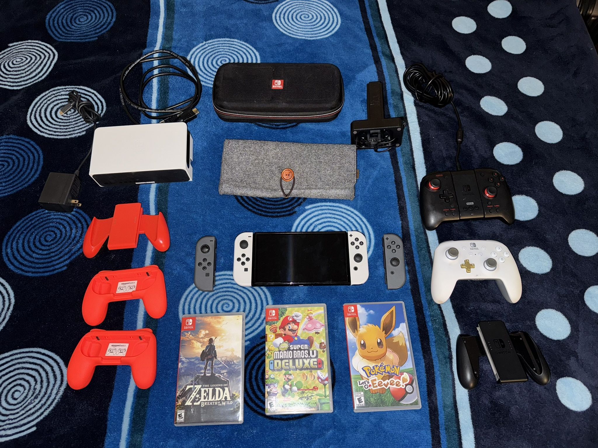 Nintendo Switch OLED Bundle – 3 Games, Extra Joy-Cons, Controllers & More