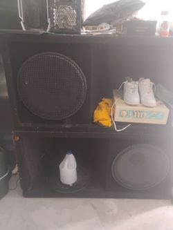 Large Black Speaker Cabinet Subwoofer Box