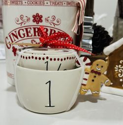 Rae dunn New Gingerbread Measuring Cups 2025 Christmas Release HTF