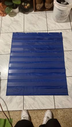 Blue Vinyl Window Blind Shade