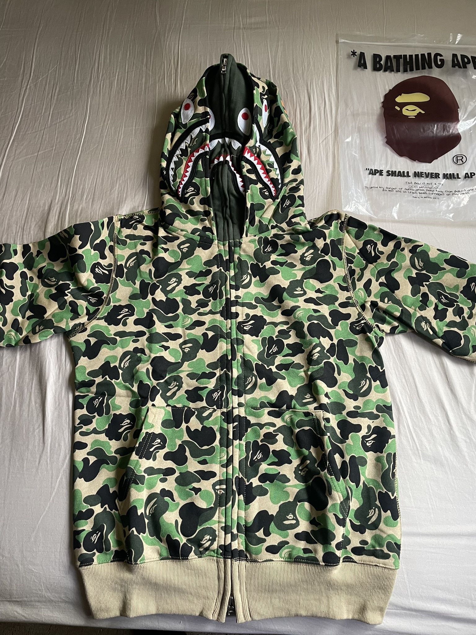 Bape ABC Green Camo Double hoodie