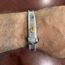 Sauro BREV Stainless, 18kt Gold And Diamond Bracelet 