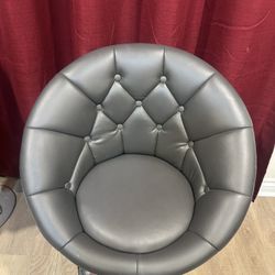 Modern  Tufted Barrel Swivel Accent Stool