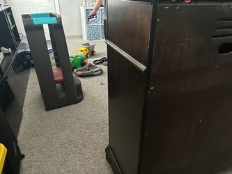 Dark Wood Dresser with open Shelves