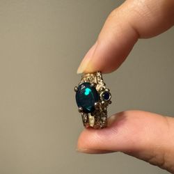925 Sterling Silver Ring With Black Fire Opal