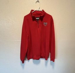 Vintage JanSport SMU Mustangs Red 1/4 Zip Sweatshirt Pullover Size 2XL
