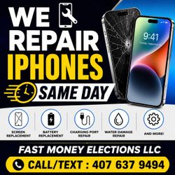 iPhone Screen & Battery Replacement - Same day