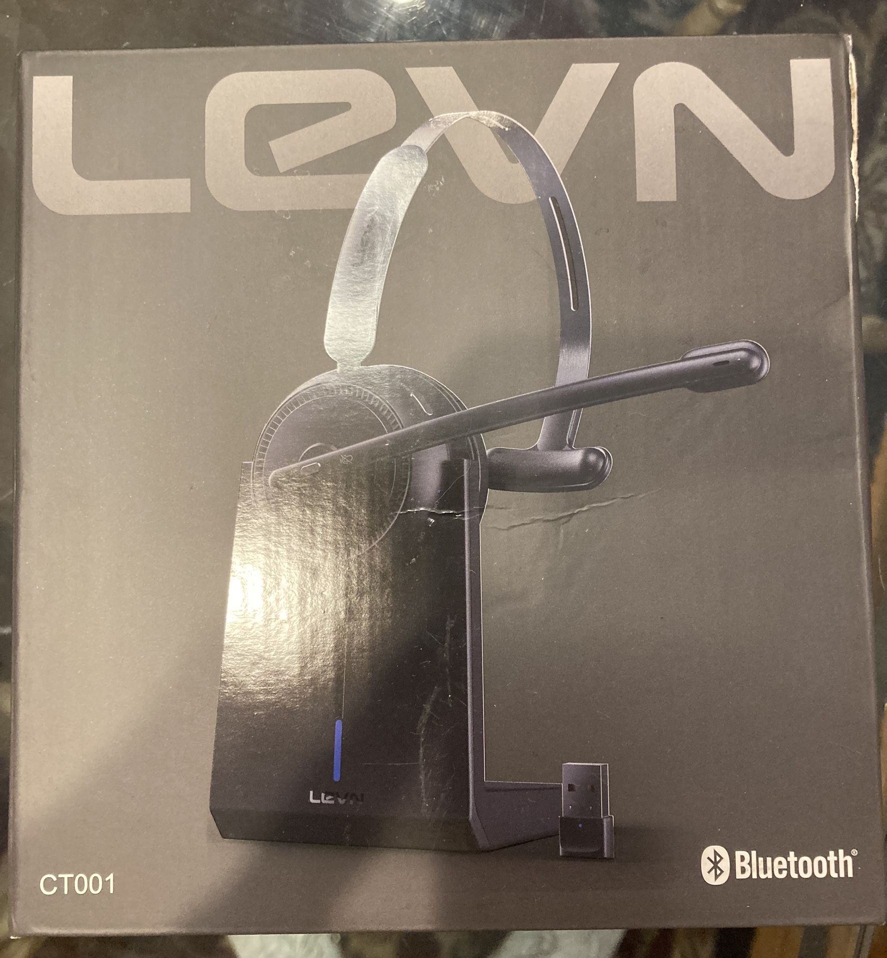 LEVN Wireless Headset 5.2 for Call Center, Bluetooth Headphones with Mic for Work(Noise Cancelling), 65 Hours Woktime & Mute Button,Wireless Headset f